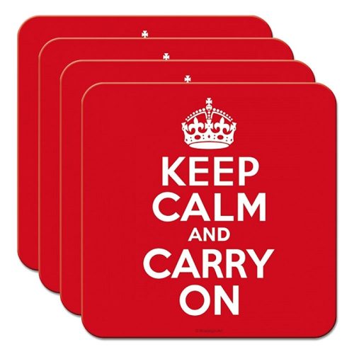 Keep Calm & Carry On Coaster Set