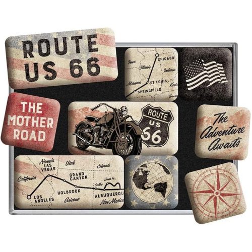 Route 66 Bike Map Magnet Set