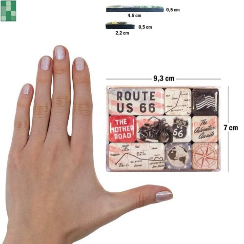 Route 66 Bike Map Magnet Set