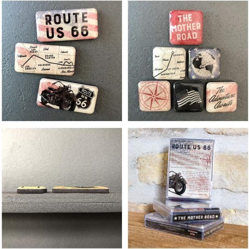 Route 66 Bike Map Magnet Set