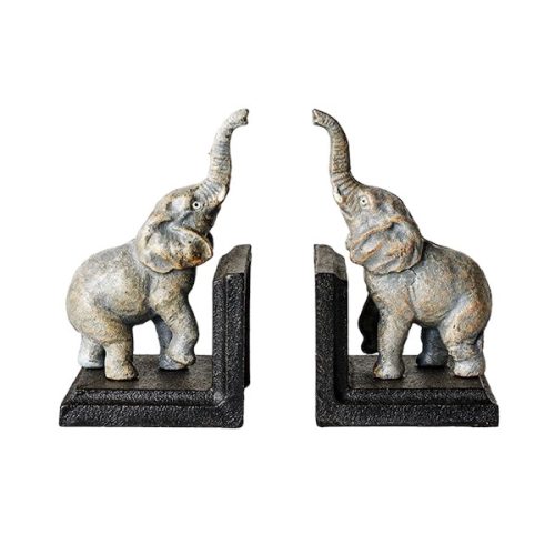 Cast Iron Elephant Bookends