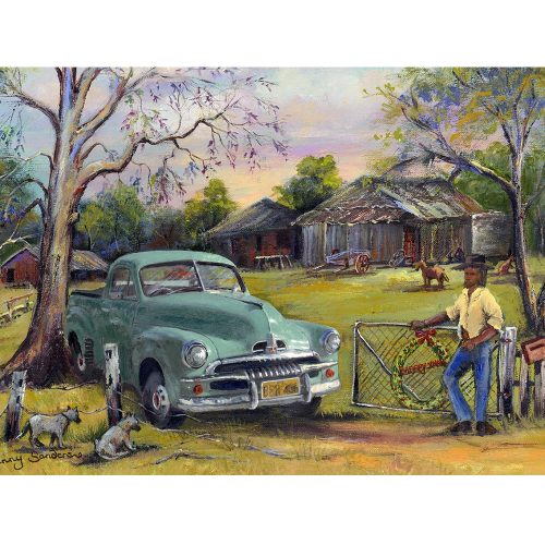 Holden FJ On The Farm Tin Sign