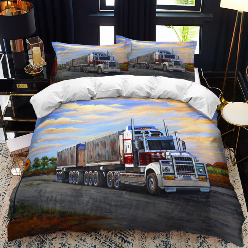 Kenworth Road Train Queen Bed Quilt Cover Set