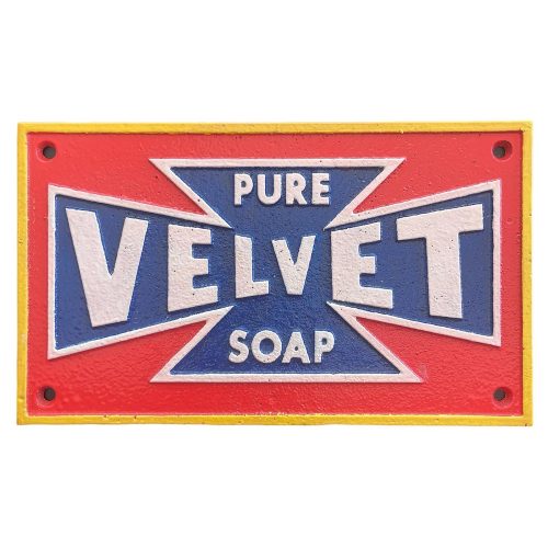 Pure Velvet Soap Cast Iron Sign