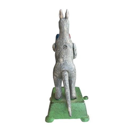 Australian Boxing Grey Kangaroo Cast Iron Mechanical Toy
