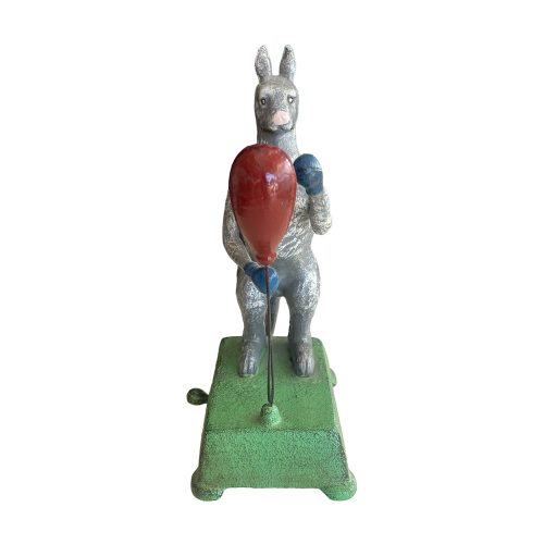 Australian Boxing Grey Kangaroo Cast Iron Mechanical Toy