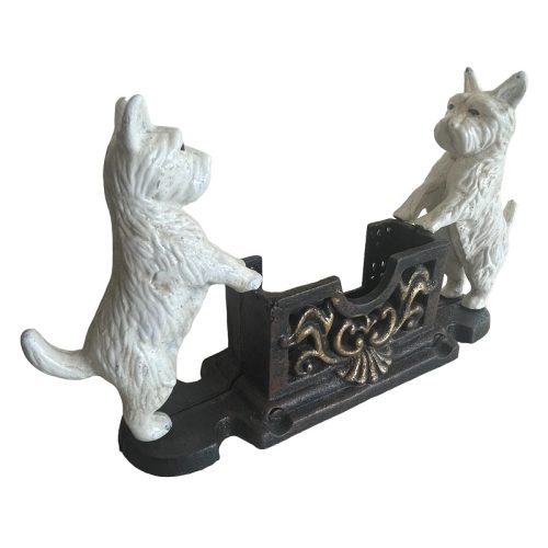 Cast Iron White Westie Dog Business Card Holder