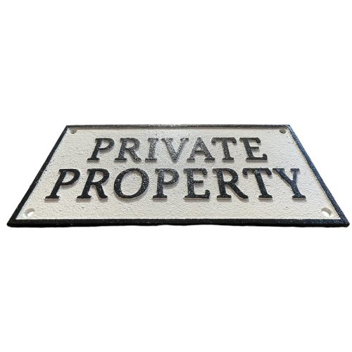 Cast Iron Private Property Sign