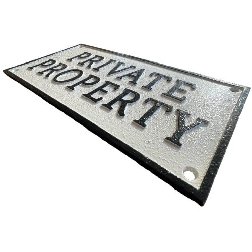 Cast Iron Private Property Sign