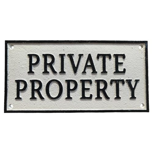 Cast Iron Private Property Sign