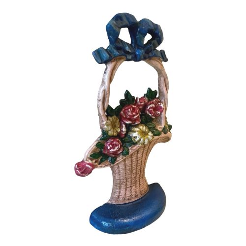 Cast Iron Flower Basket Doorstop
