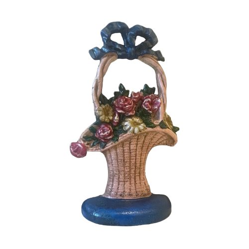 Cast Iron Flower Basket Doorstop