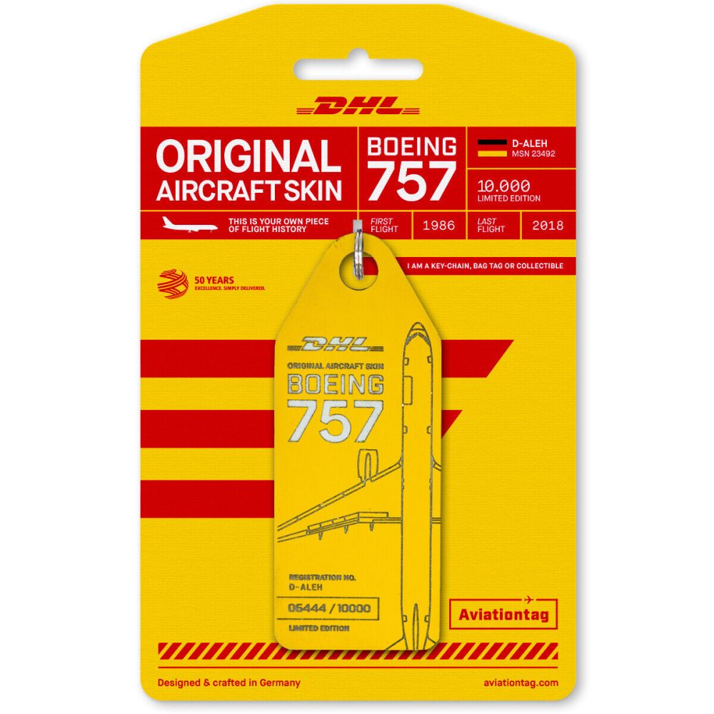 Yellow Boeing B757 DHL Aviation Tag
