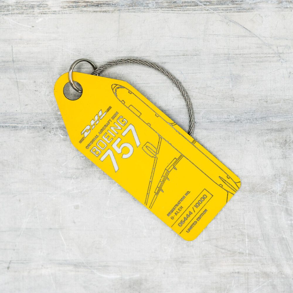 Yellow Boeing B757 DHL Aviation Tag