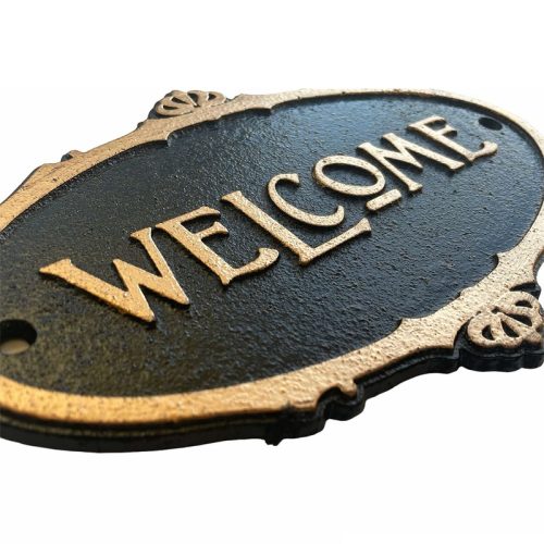 Cast Iron Welcome Sign