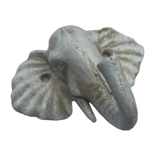 Cast Iron White Elephant Wall Hook