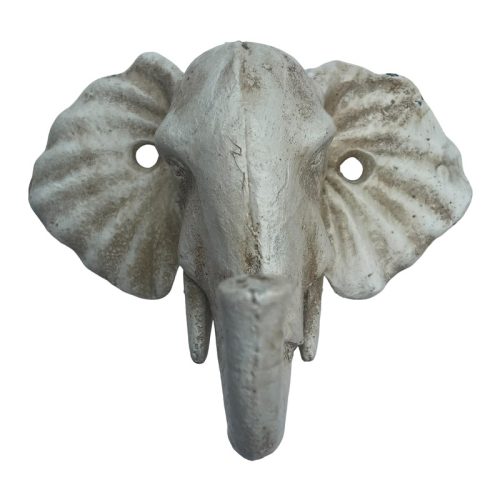 Cast Iron White Elephant Wall Hook