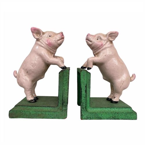 Cast Iron Pig Bookends