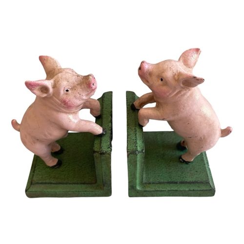 Cast Iron Pig Bookends