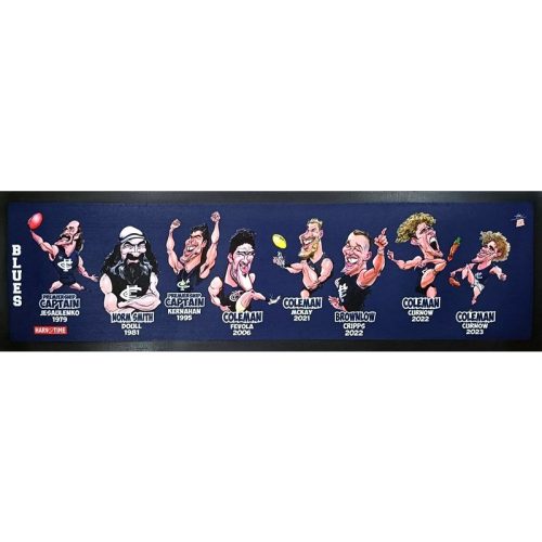 Carlton Blues Caricature Bar Runner Mat