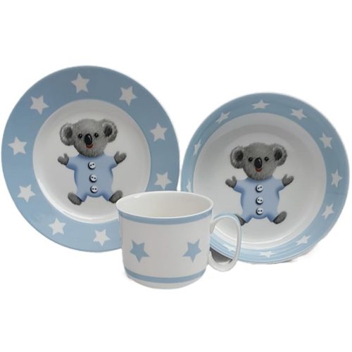 Koala Blue Babys First Ceramic Breakfast Set