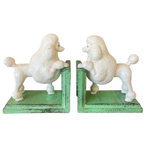 White Poodle Bookends